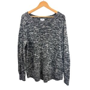 Old Navy Speckled Knit Sweater Womens XL Long Sleeve‎ Pullover Black White